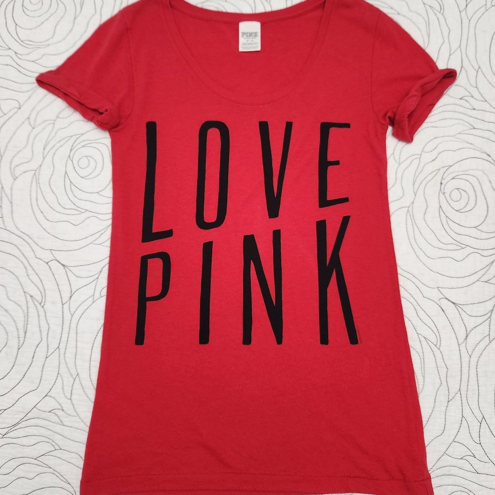 [M] Red/Pink "Love Pink" PINK Victoria's Secret Tee